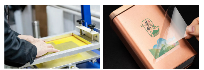 Traditional screen printing and label sticker printing process