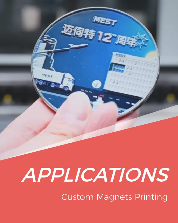 See how our Visual positioning uv printer transforms blank discs into flawless custom magnets.